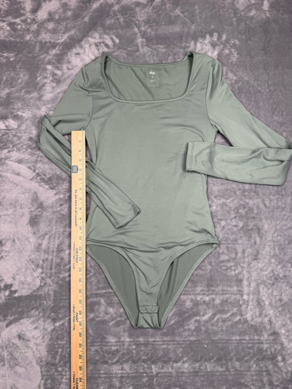 Olive Long Sleeve Square Neck Bodysuit - Picture 8 of 8